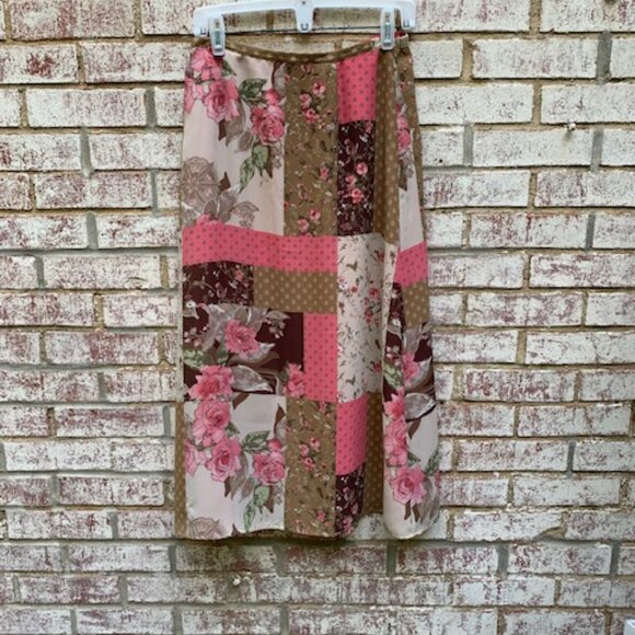 Emma James reversible patchwork/floral skirt size 10P - Picture 4 of 13